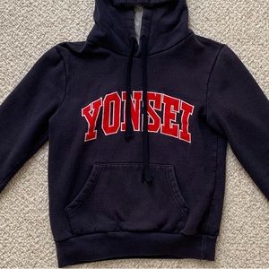 Yonsei University Korea Navy Hoodie Sweatshirt Size 90